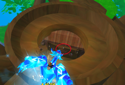 Black Hole Egg spawn location inside the hole at the top of the biggest tree
