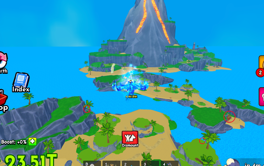 Second area of egg spawn locations around the volcano in Ride a Pet